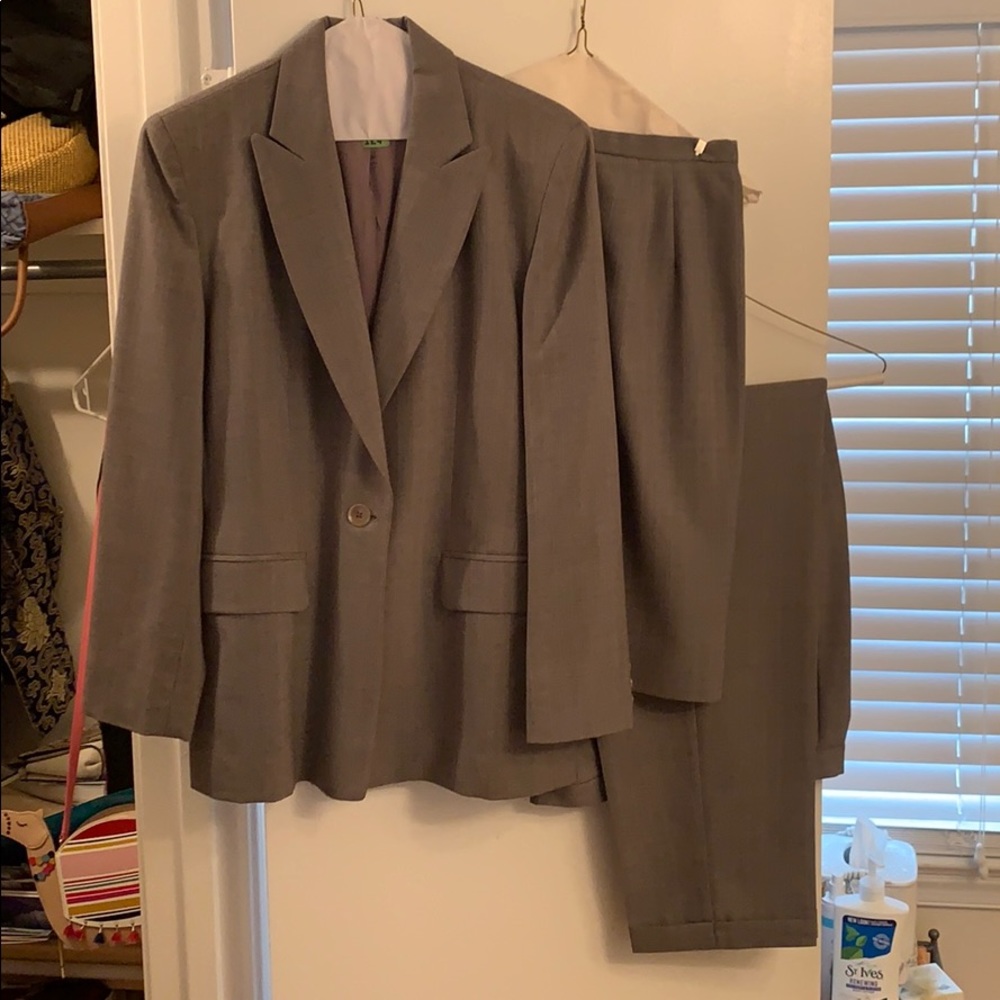 Three piece gray suit (pinstripe)